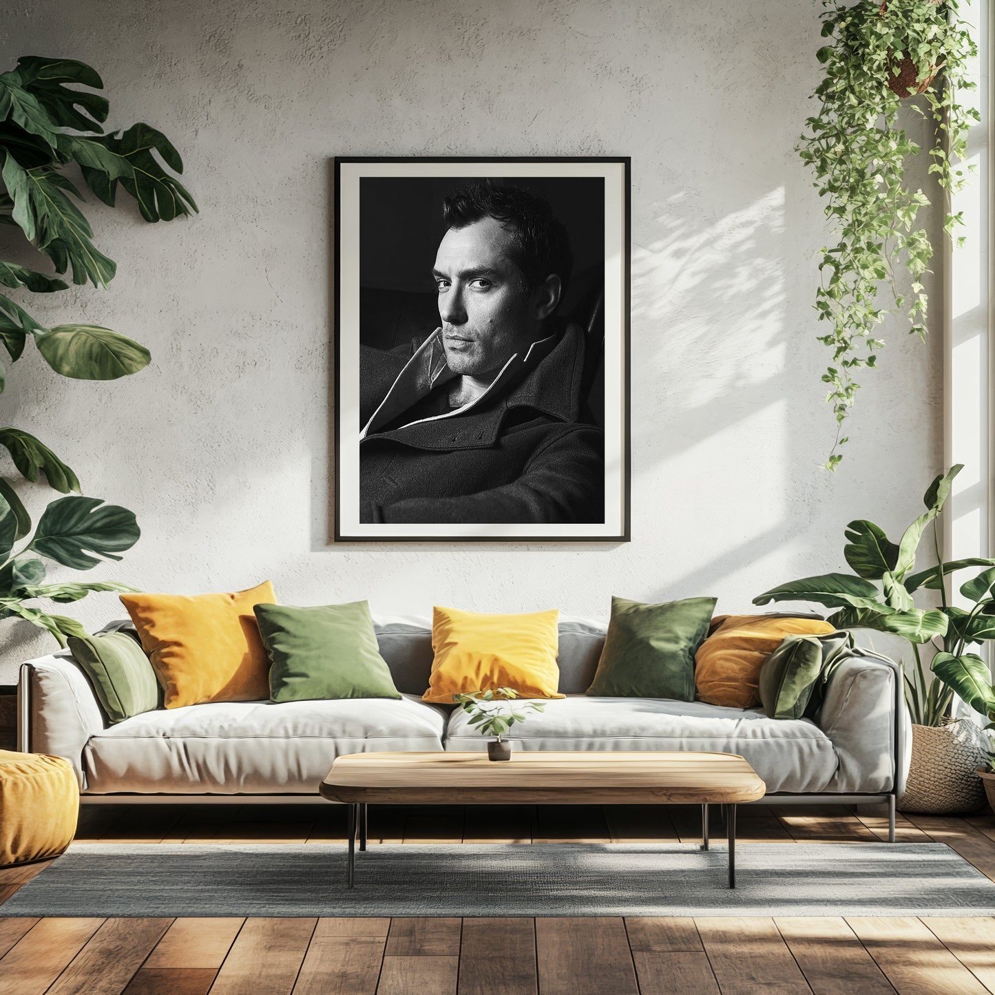 Jude Law Black and White Portrait