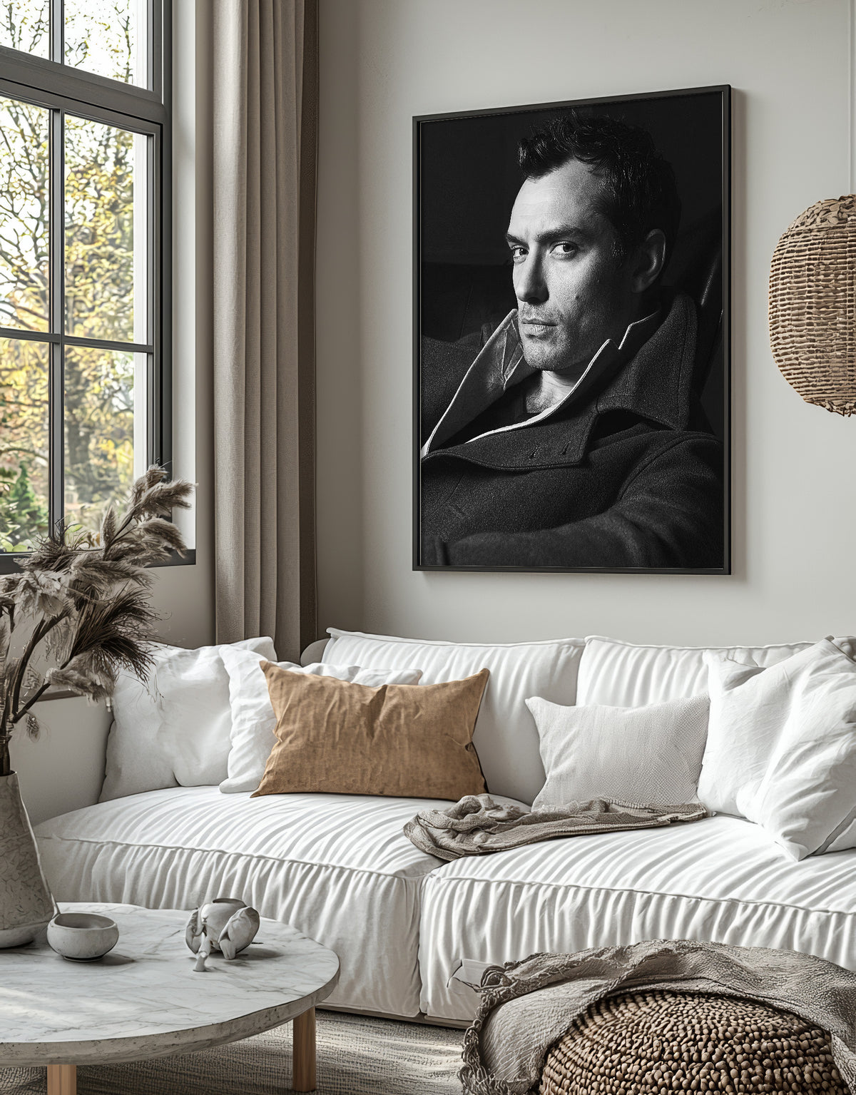 Jude Law Black and White Portrait