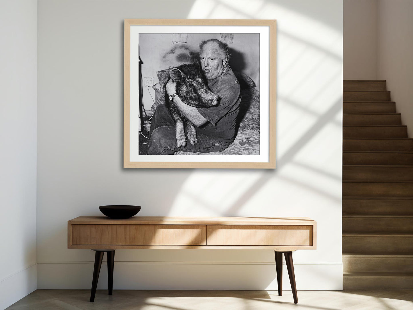 Fine Art Photo by Roger Ballen, Brian with Pet Pig Print Poster, 1998