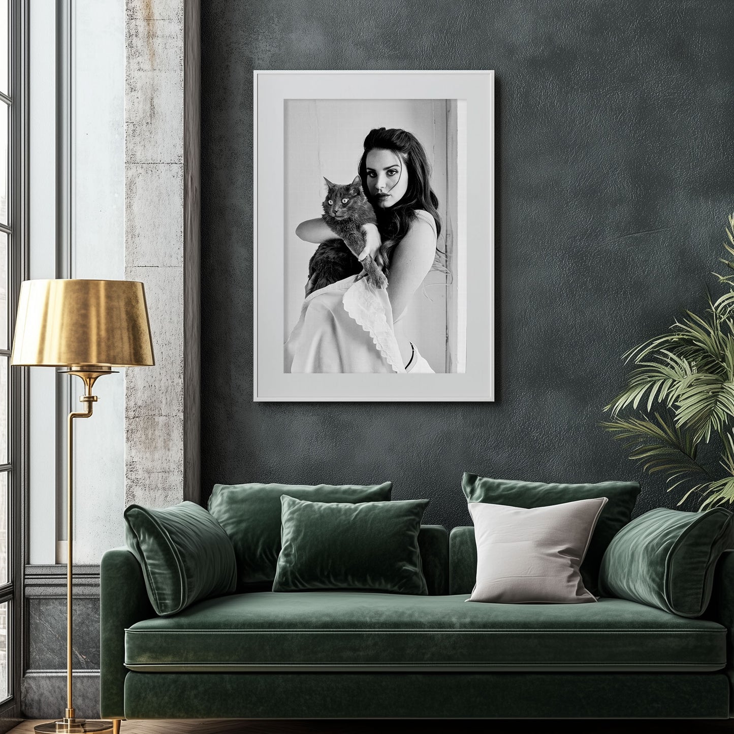 Fine Art Photo Lana del Rey With a Cat Aesthetic Print Poster