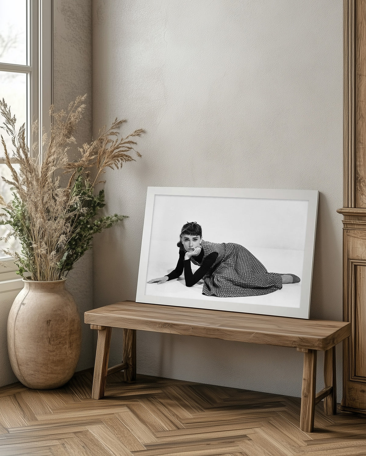 Audrey Hepburn Black and White Portrait