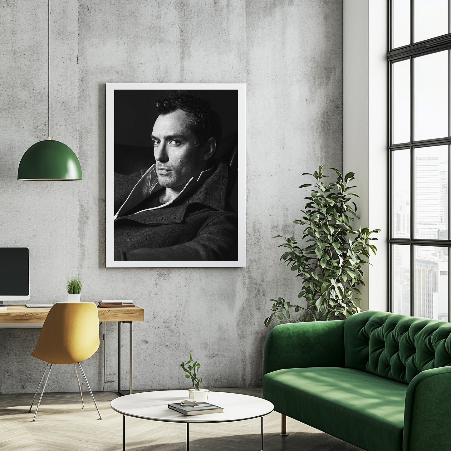 Jude Law Black and White Portrait