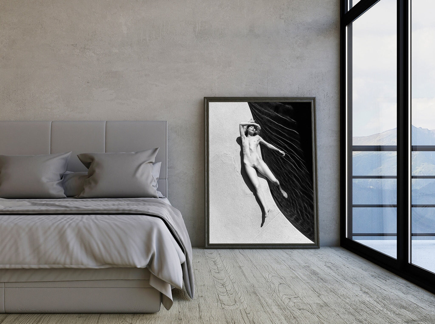 Naked Print Poster, Rachelle Poolside, Hollywood 2000, Erotic Photography by Georg Holz, Natural Beauty, Artistic Nude