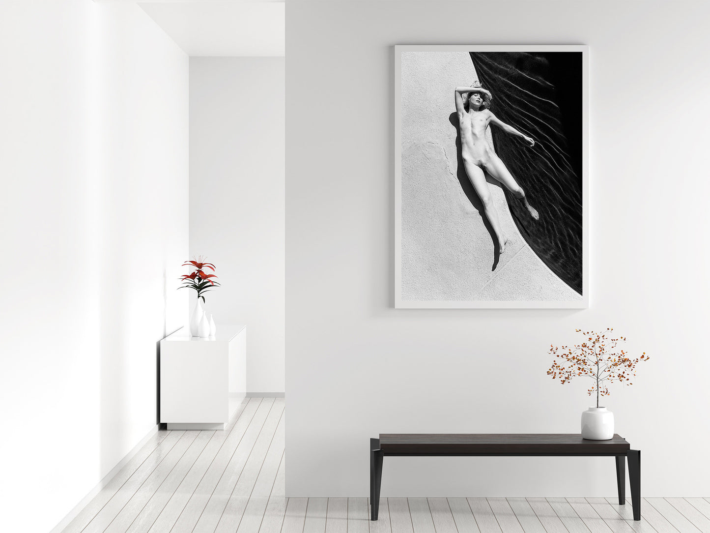 Naked Print Poster, Rachelle Poolside, Hollywood 2000, Erotic Photography by Georg Holz, Natural Beauty, Artistic Nude