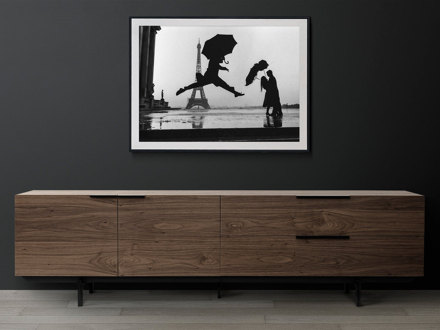 Fine Art Photo by Elliott Erwitt, Umbrella Jump Print Poster, Paris, France, 1989