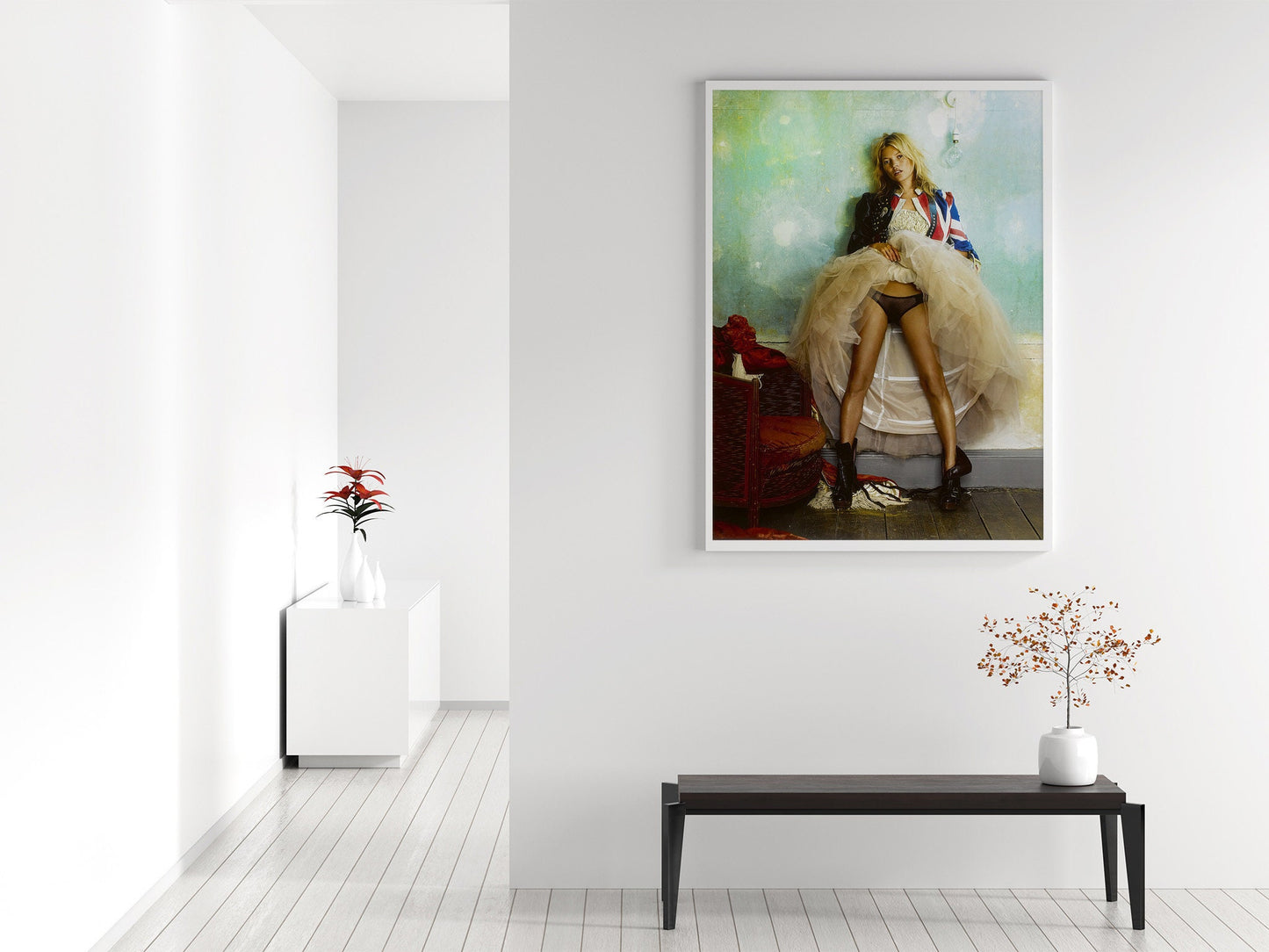 Fine Art Photo by Mario Testino, Exposed Print Poster, Erotic Photography, Kate Moss, British Vogue, 2008
