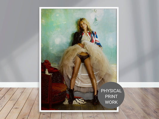 Fine Art Photo by Mario Testino, Exposed Print Poster, Erotic Photography, Kate Moss, British Vogue, 2008