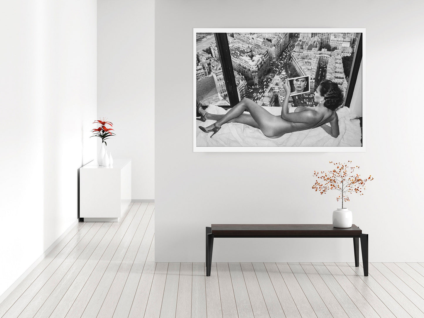 Helmut Newton Print Poster, bergstrom over Paris, 1976