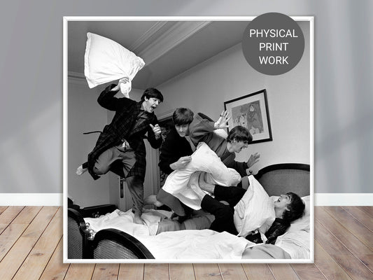 Fine Art Photo by Harry Benson, The Beatles Pillow Fight Print Poster, Paris, 1964