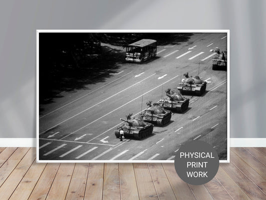 The Tank Man Print Poster, Tiananmen Square, Beijing, June 4, 1989, by Stuart Franklin