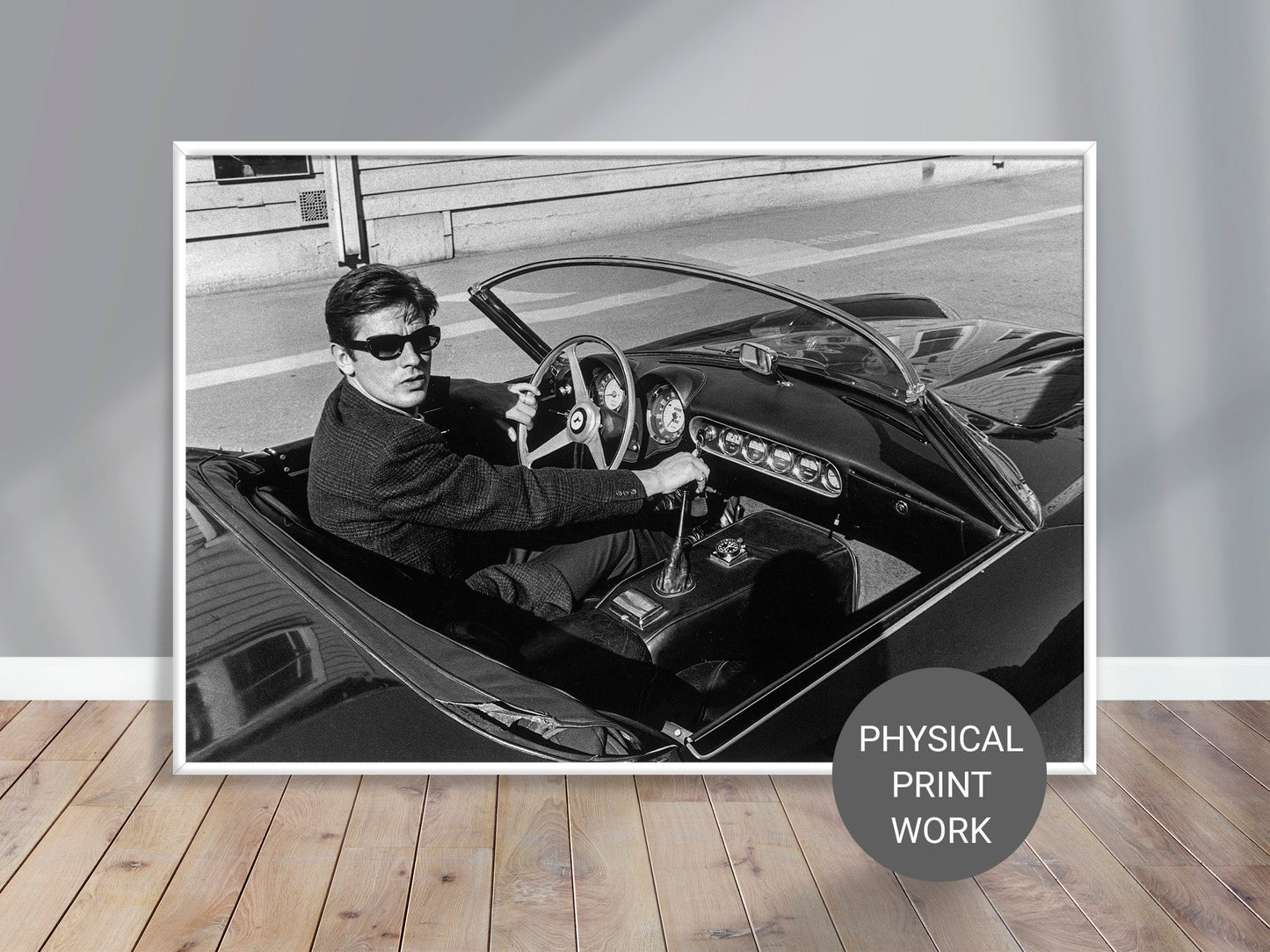 Fine Art Photo of Alain Delon driving his classic Ferrari 250 California Spyder, 1964