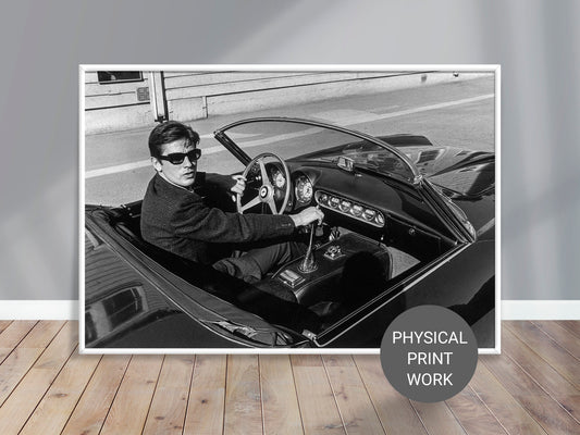 Fine Art Photo of Alain Delon driving his classic Ferrari 250 California Spyder, 1964