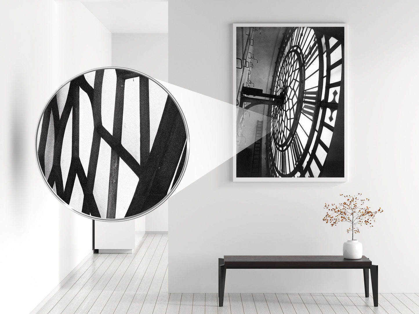 Fine Art Photo, Big Ben Print, Inside St. Stephen's Tower, Westminster Palace, 1925