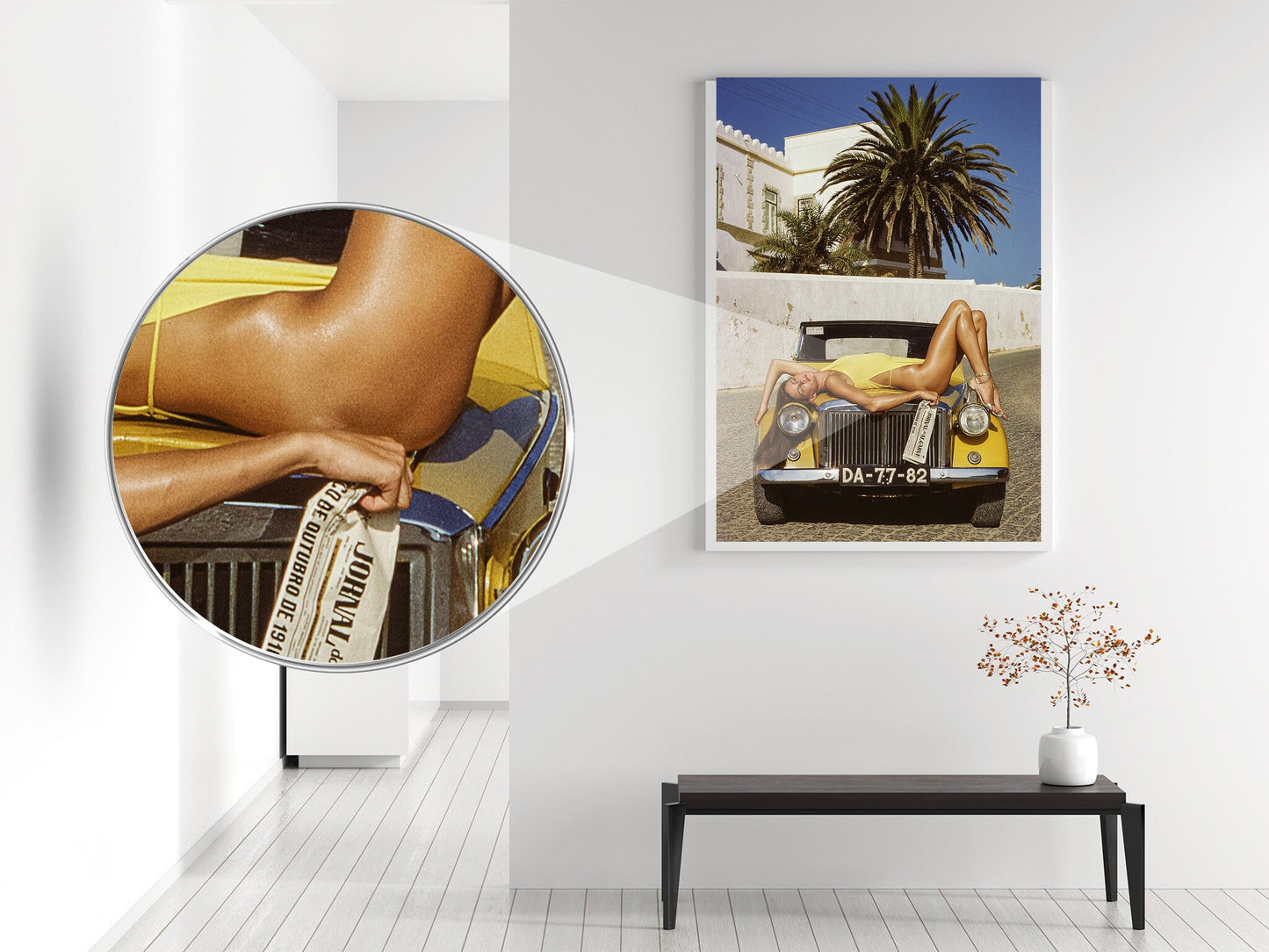 Juli Foster on Car Print Poster, Algarve, Portugal, 1977