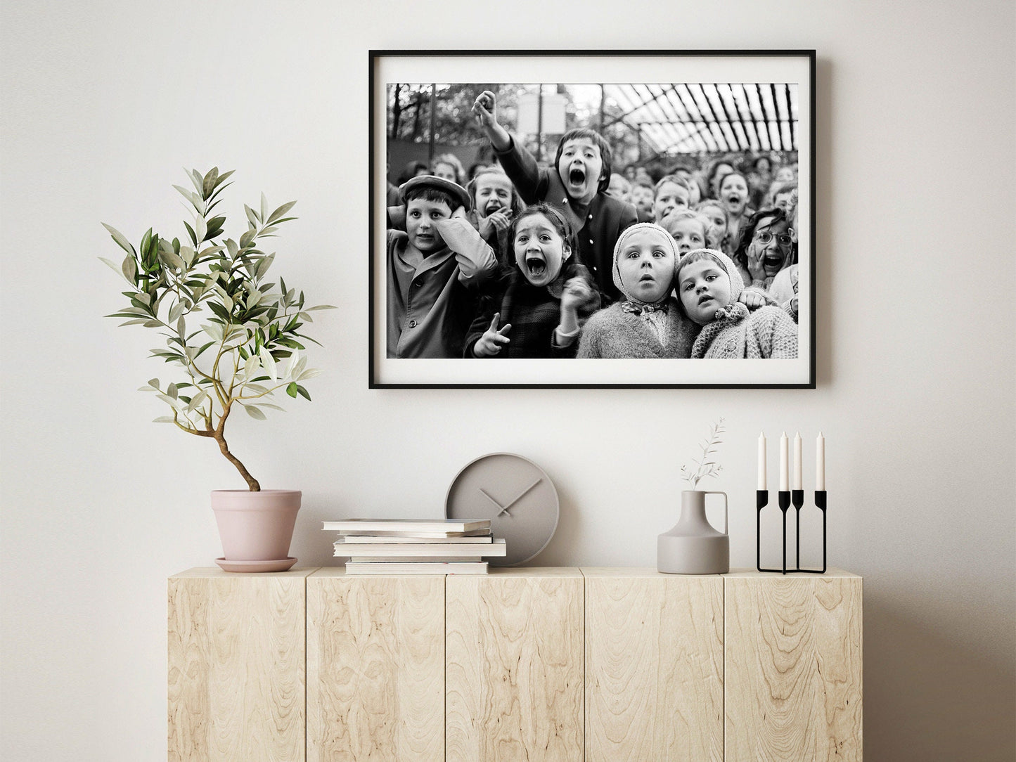 Fine Art Photo by Alfred Eisenstaedt, Children at a puppet theatre Print Poster, France, Paris, 1963