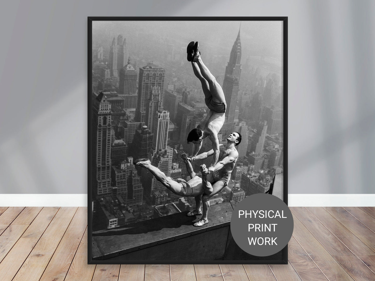 Fine Art Photo, Acrobats Balance On Top Of The Empire State Building Print Poster, 1934