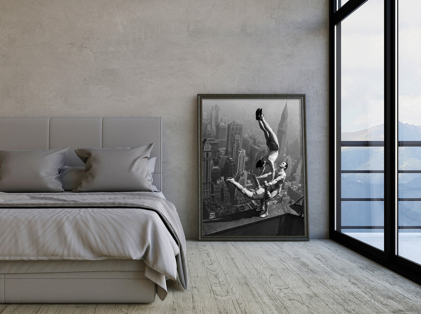 Fine Art Photo, Acrobats Balance On Top Of The Empire State Building Print Poster, 1934