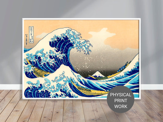 Katsushika Hokusai, The Great Wave off Kanagawa Print Poster, Japanese art, 1831, Reproduction, Painting